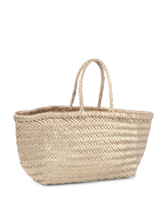 TRIPLE JUMP SMALL WOVEN LEATHER TOTE BAG