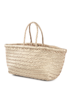 TRIPLE JUMP SMALL WOVEN LEATHER TOTE BAG