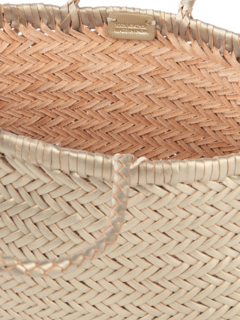 TRIPLE JUMP SMALL WOVEN LEATHER TOTE BAG