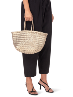 TRIPLE JUMP SMALL WOVEN LEATHER TOTE BAG