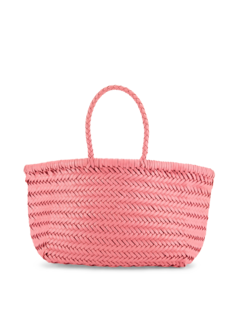 TRIPLE JUMP SMALL WOVEN LEATHER TOTE BAG