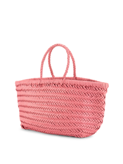 TRIPLE JUMP SMALL WOVEN LEATHER TOTE BAG