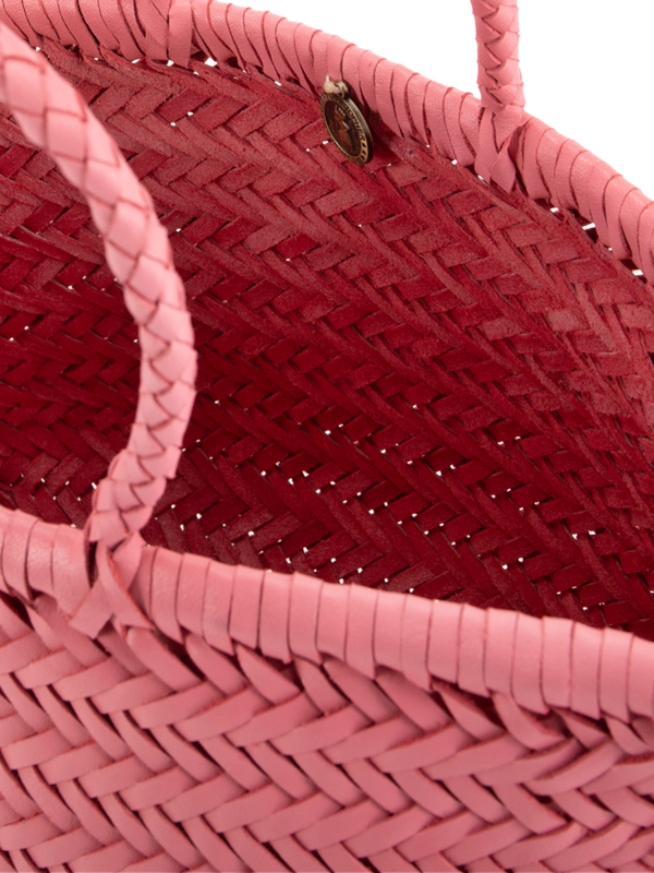 TRIPLE JUMP SMALL WOVEN LEATHER TOTE BAG