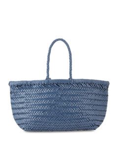 TRIPLE JUMP SMALL WOVEN LEATHER TOTE BAG