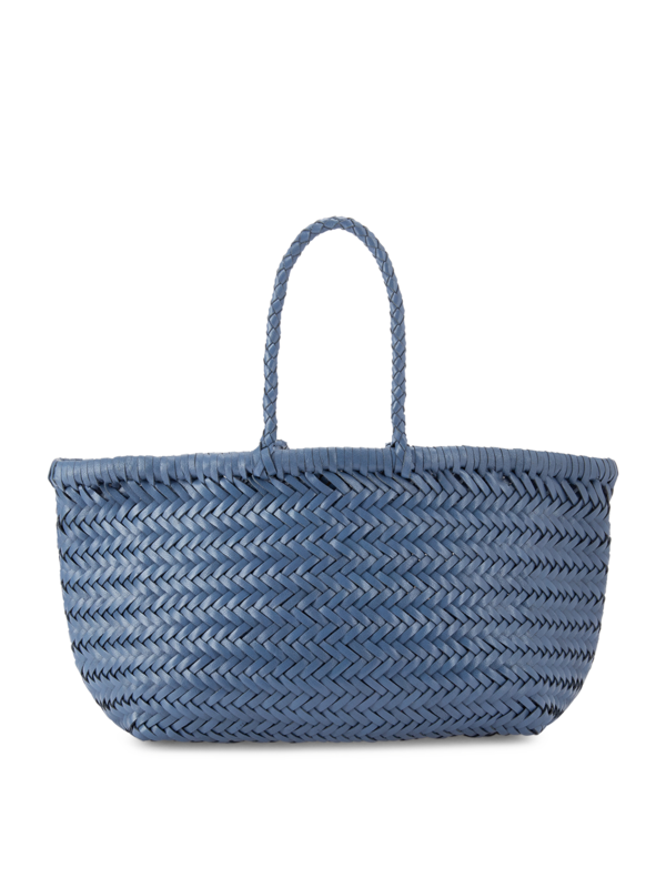 TRIPLE JUMP SMALL WOVEN LEATHER TOTE BAG