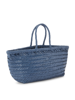 TRIPLE JUMP SMALL WOVEN LEATHER TOTE BAG