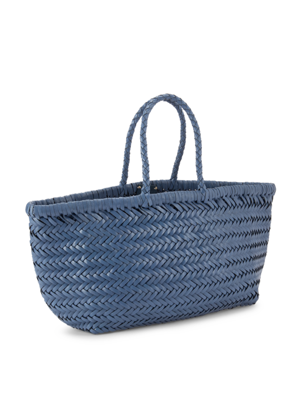 TRIPLE JUMP SMALL WOVEN LEATHER TOTE BAG