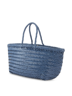 TRIPLE JUMP SMALL WOVEN LEATHER TOTE BAG