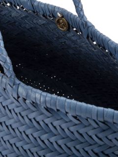 TRIPLE JUMP SMALL WOVEN LEATHER TOTE BAG