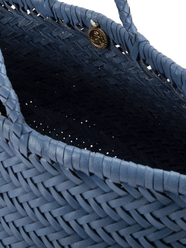 TRIPLE JUMP SMALL WOVEN LEATHER TOTE BAG