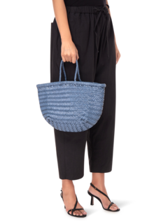 TRIPLE JUMP SMALL WOVEN LEATHER TOTE BAG