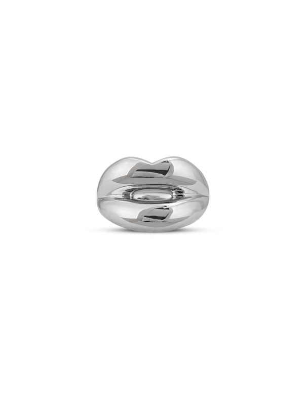 Hotlips SILVER LARGE Silver Lacquer ring