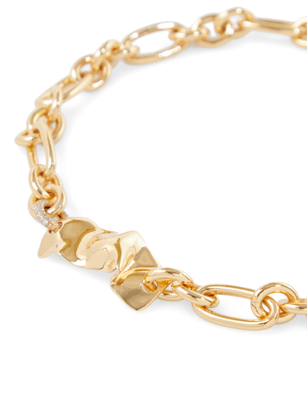 White Pave Stones Chain Necklace
