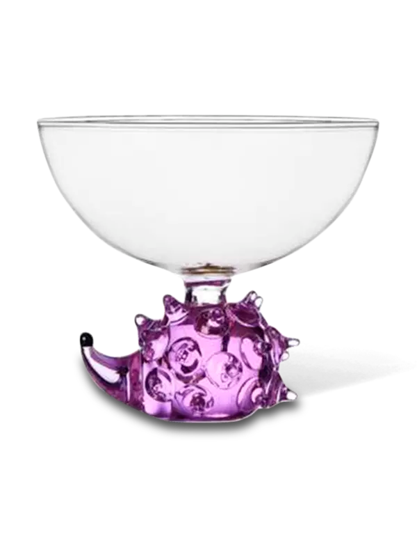 وعاء شفاف على شكل قنفذ بلون أرجواني