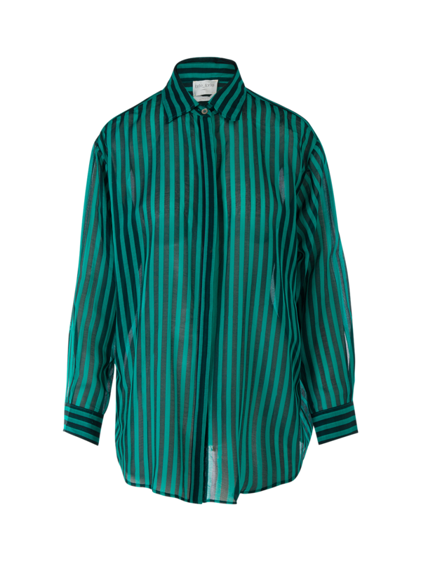 قميص كوتوتن مخطط بأكمام طويلة من الفوال