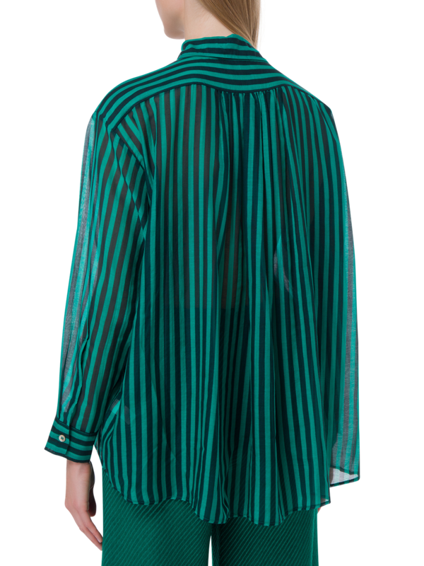 قميص كوتوتن مخطط بأكمام طويلة من الفوال