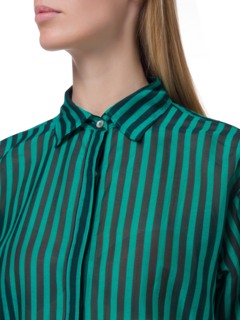 قميص كوتوتن مخطط بأكمام طويلة من الفوال