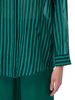 قميص كوتوتن مخطط بأكمام طويلة من الفوال