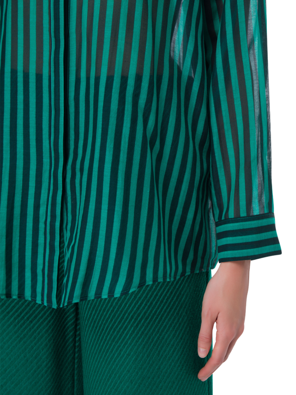 قميص كوتوتن مخطط بأكمام طويلة من الفوال