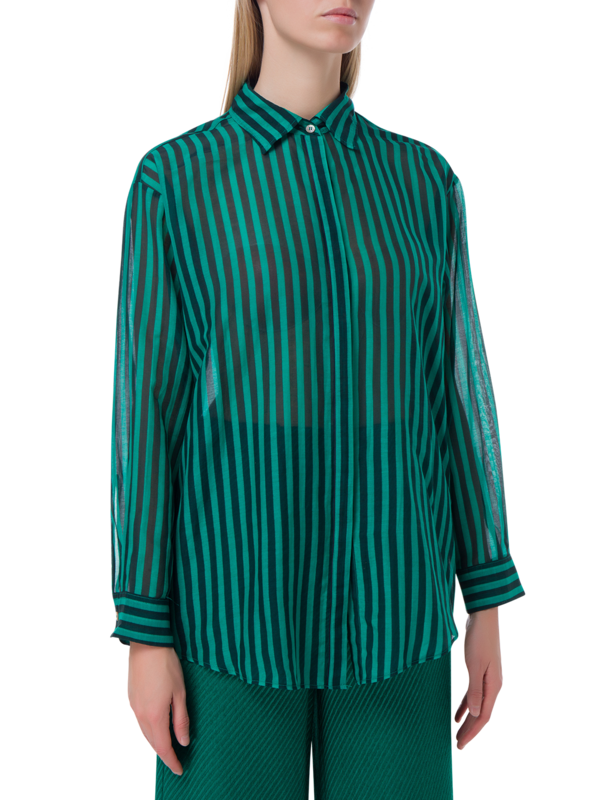 قميص كوتوتن مخطط بأكمام طويلة من الفوال