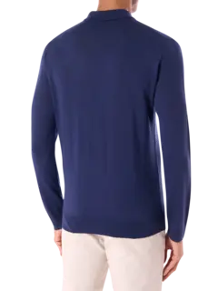 قميص بولو بأكمام طويلة وسحاب