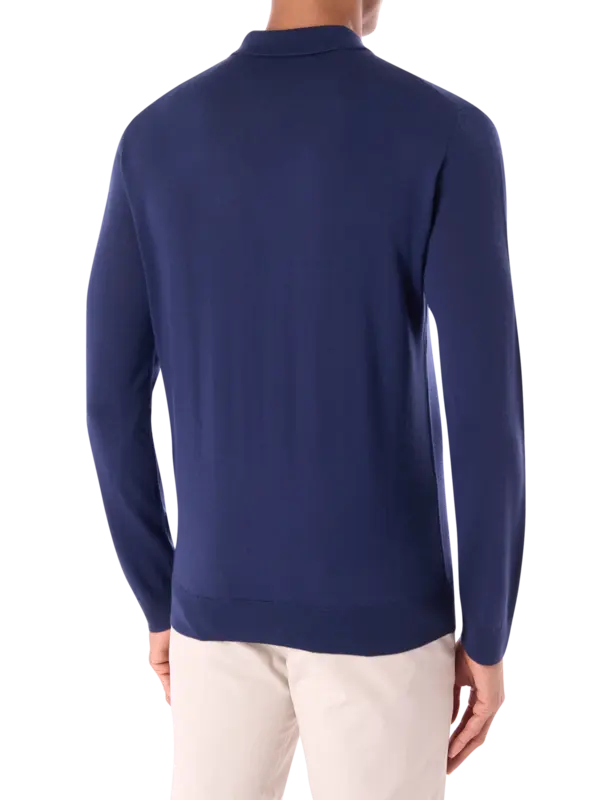 قميص بولو بأكمام طويلة وسحاب