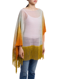 Orange Gradient Square Poncho