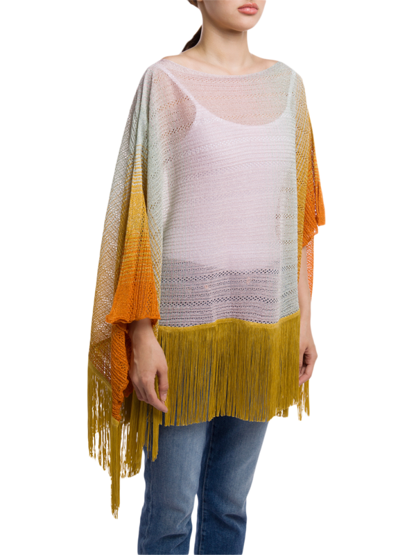 Orange Gradient Square Poncho