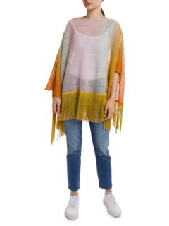 Orange Gradient Square Poncho