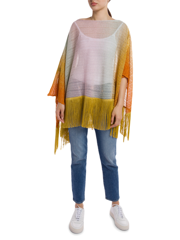 Orange Gradient Square Poncho