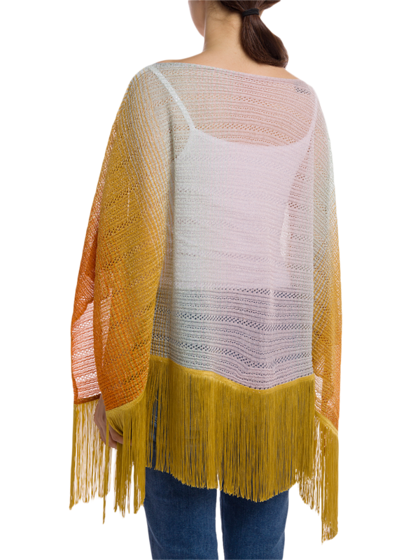 Orange Gradient Square Poncho