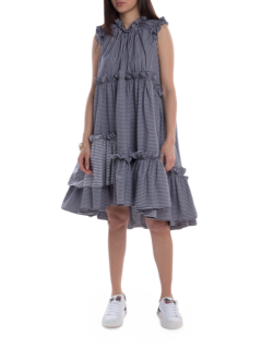 Evelyn Cotton Dress in Black & White