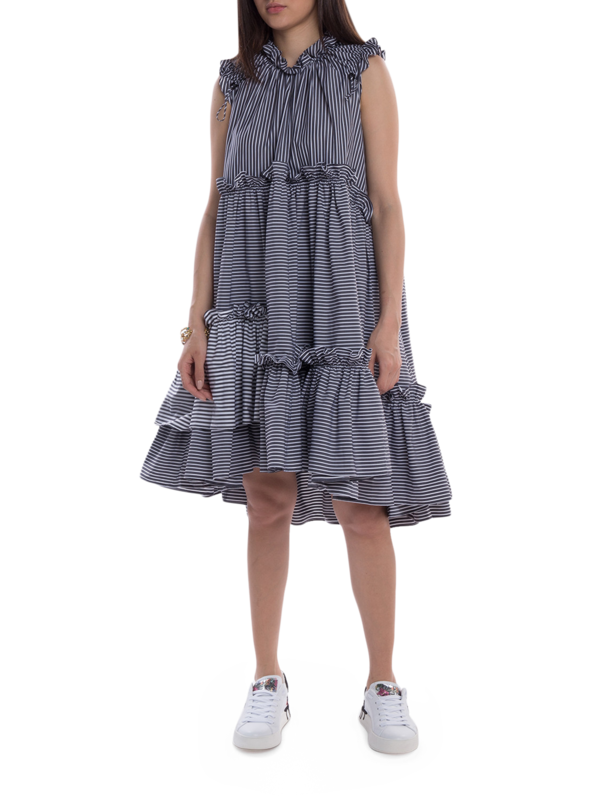 Evelyn Cotton Dress in Black & White