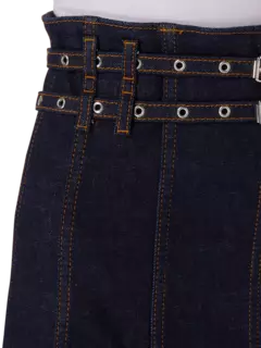 تنورة جينز طويلة بحزام