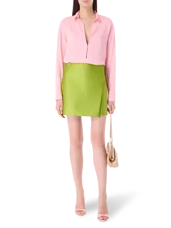 تنورة دوتشيس قصيرة بتفاصيل ملفوفة