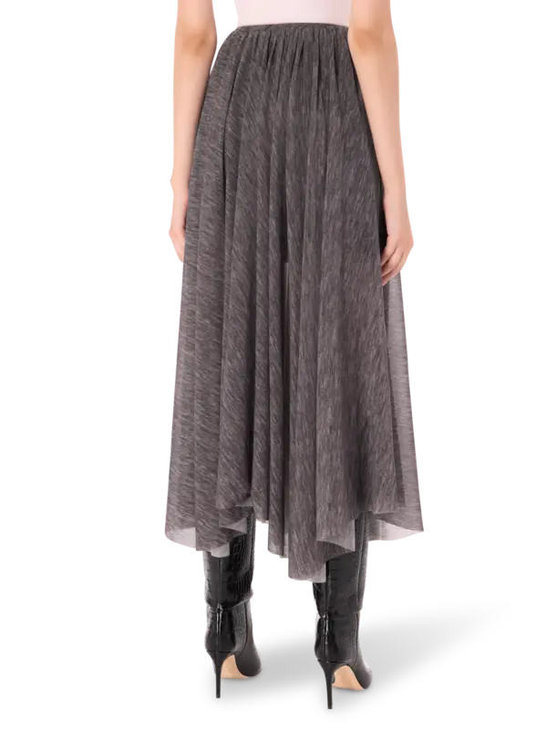 تنورة متوسطة الطول من التول القابل للتمدد مزينة بطبعات