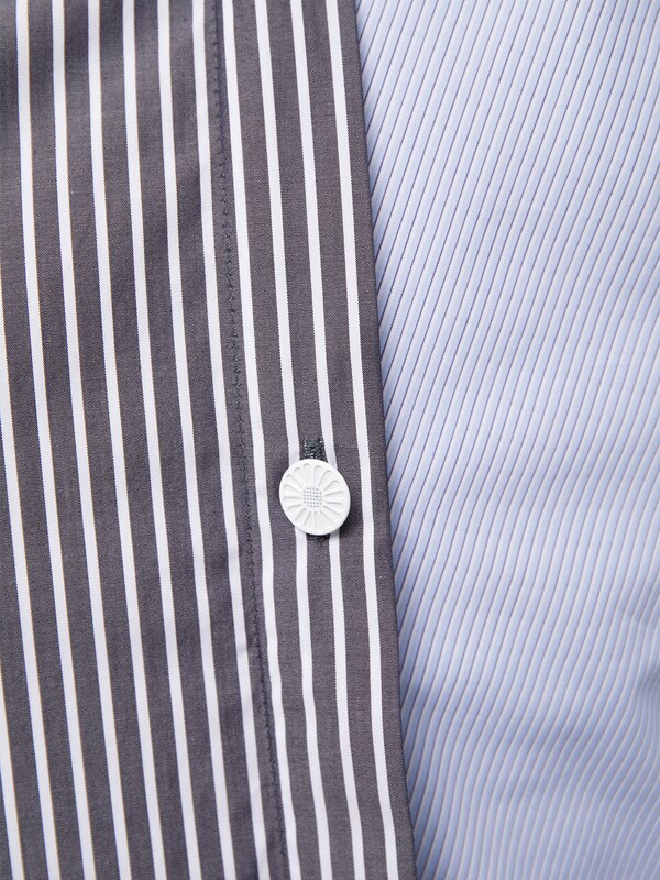 Button-Down Shirt with Mismatched Shoulders