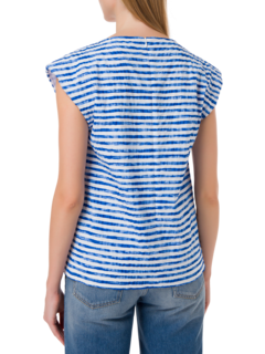 بلوزة مخططة من قماش البوبلين بطبعة كلمة "Seersucker"