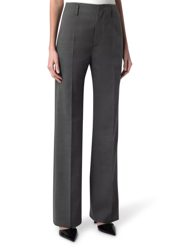 بنطال بقصة أرجل مستقيمة من الصوف الاستوائي