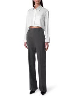 بنطال بقصة أرجل مستقيمة من الصوف الاستوائي