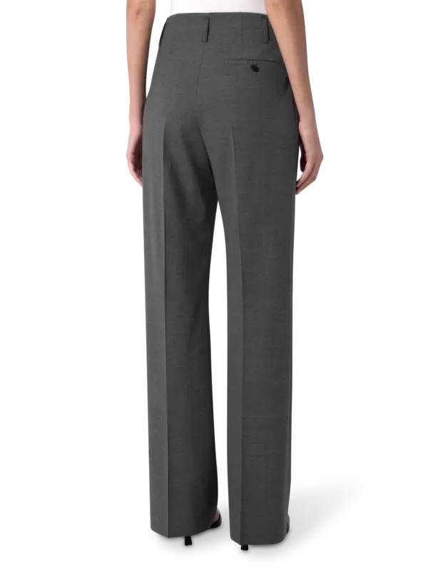 بنطال بقصة أرجل مستقيمة من الصوف الاستوائي