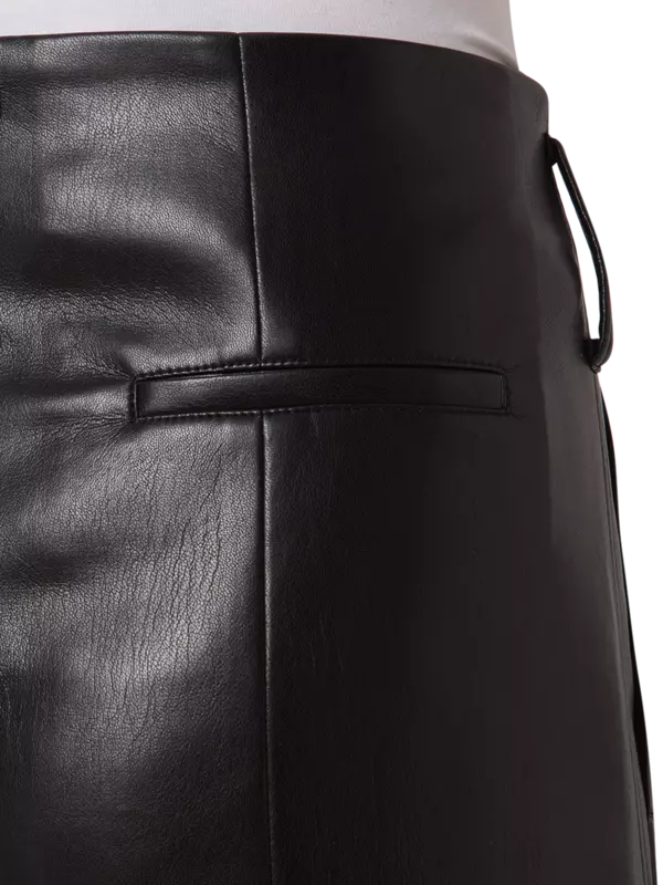 بنطال من الجلد بخصر مرتفع