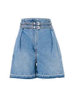 شورت جينز بخصر مزدوج