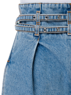 شورت جينز بخصر مزدوج