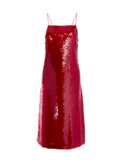 فستان متوسط الطول مزين بالترتر