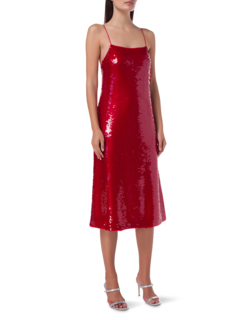 فستان متوسط الطول مزين بالترتر