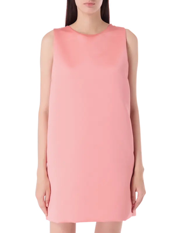 فستان دوتشيس قصير بدون أكمام