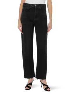 بنطال جينز ناينتيز بقصة واسعة وخصر متوسط الارتفاع