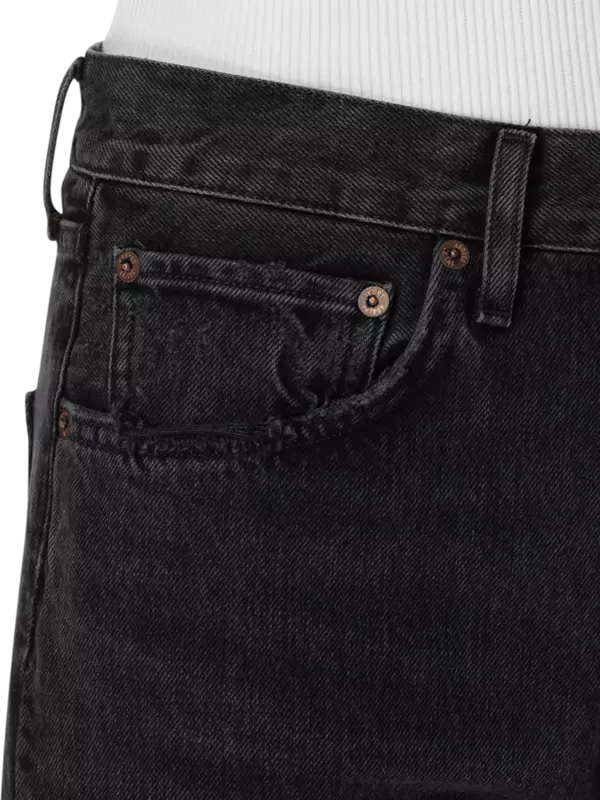 بنطال جينز ناينتيز بقصة واسعة وخصر متوسط الارتفاع