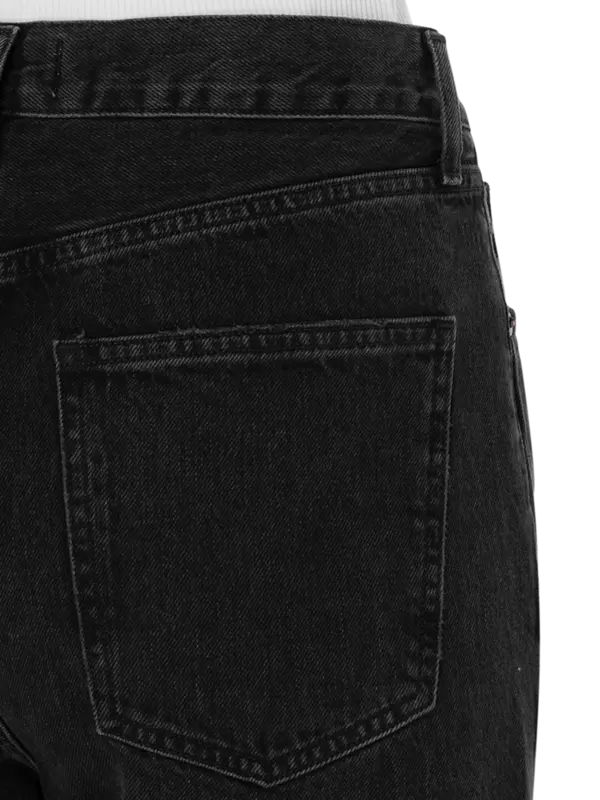 بنطال جينز ناينتيز بقصة واسعة وخصر متوسط الارتفاع